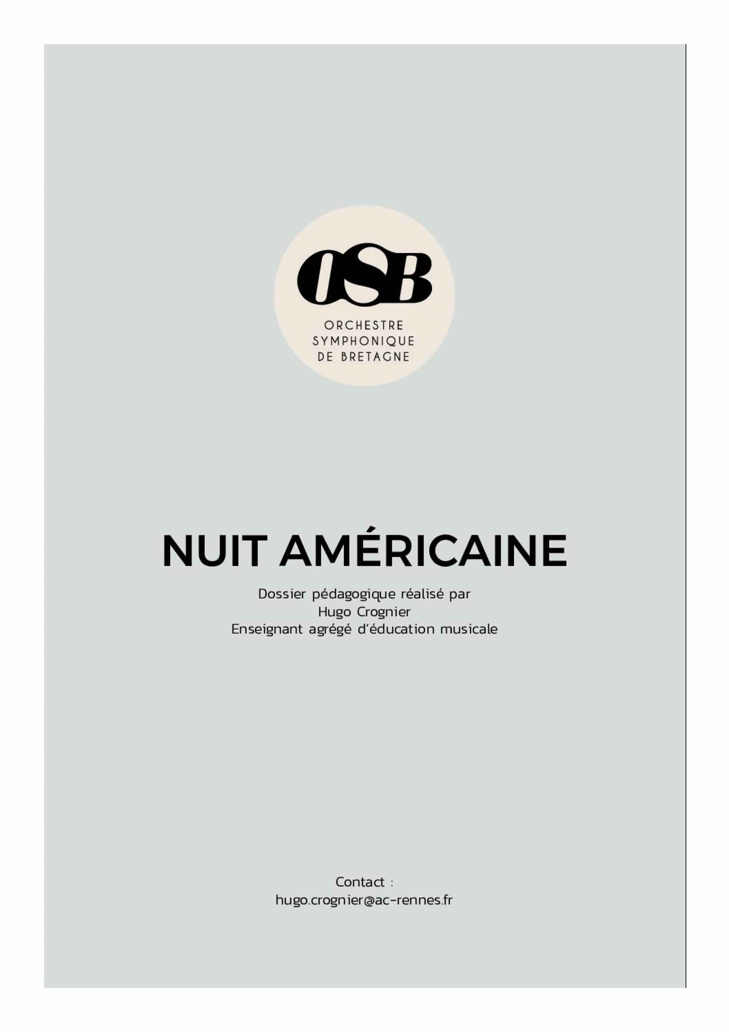 Dossier pédagogique nuit américaine